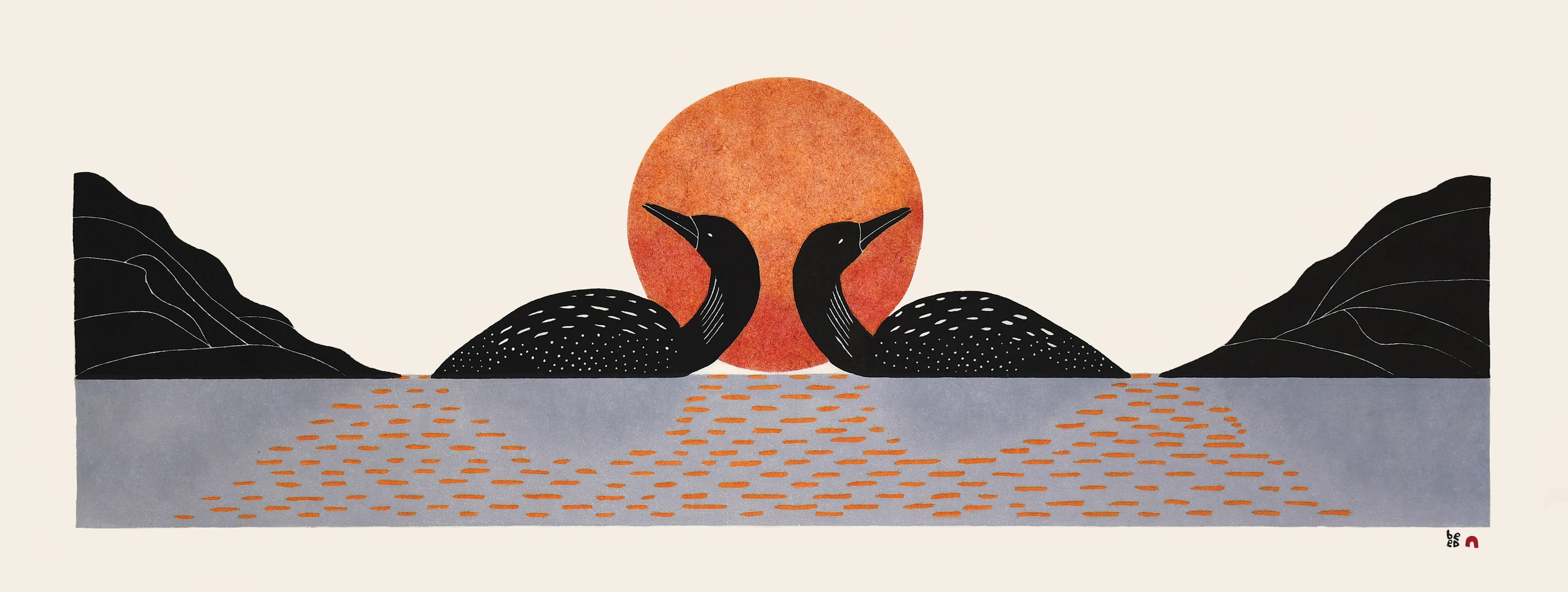 Shimmering Loons by Quvianaqtuk Pudlat