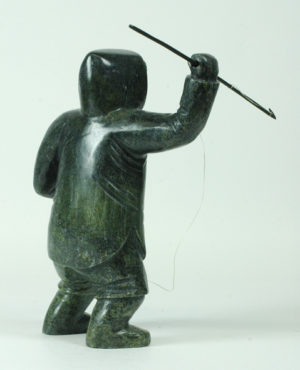 Hunter with Spear Inuit Art Carving