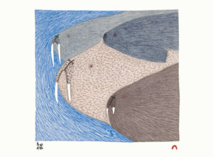 Swimming Walrus by Ningiukulu Teevee