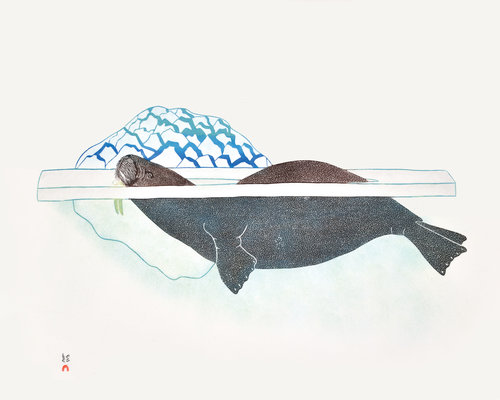 Walrus in Pressure Ice by Kananginak Pootoogook
