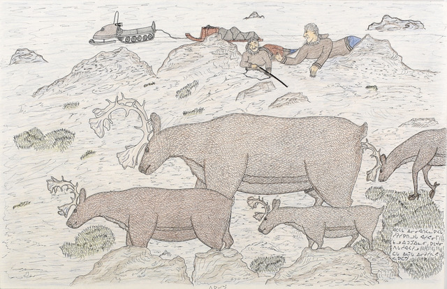 (Untitled drawing) Hunting by Cee Pootoogook