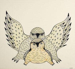 Untitled (Owl with owlet)