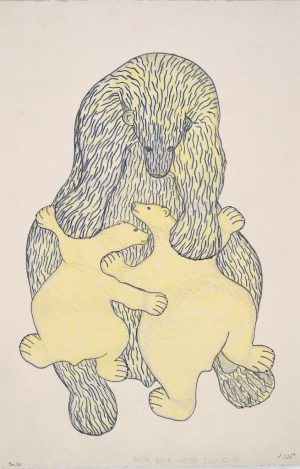 Polar Bear with Two Cubs